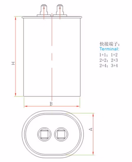 Прямая поставка на заводе Cbb65 AC Run Capacitor/450V 35UF Конденсатор